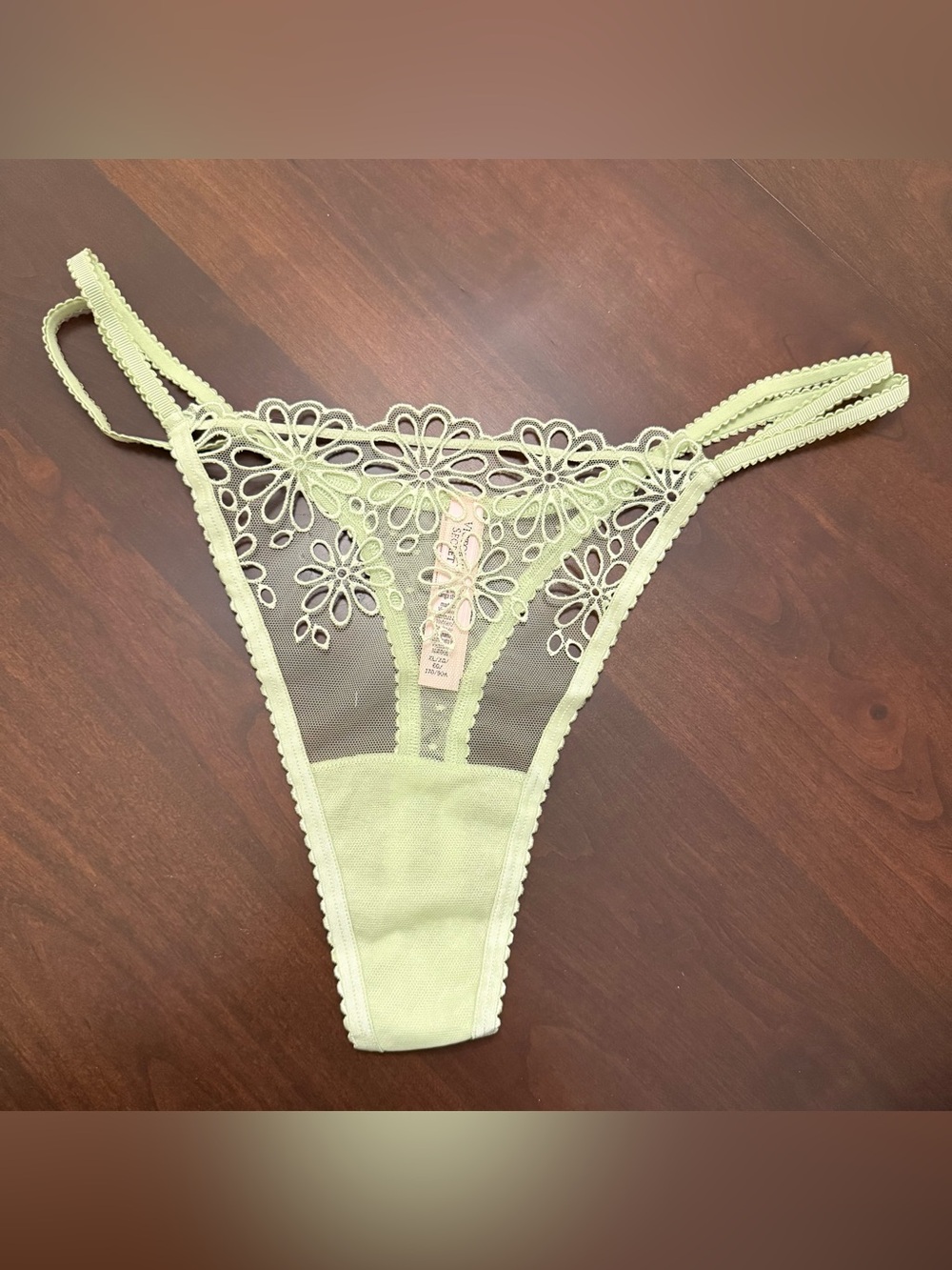 Victoria's Secret Green Eyelet Thong size XL